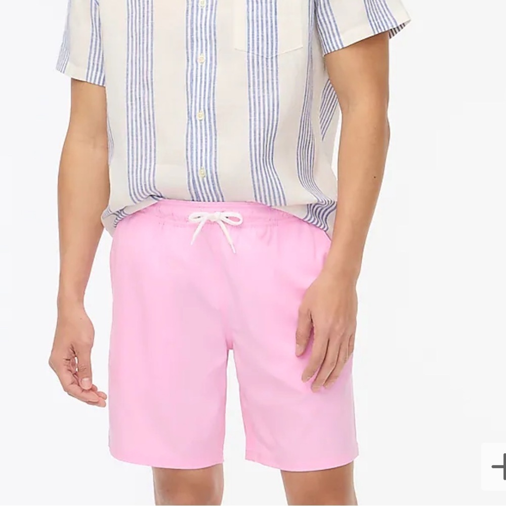 NWT J. Crew 8" Men's Pink Swim Shorts